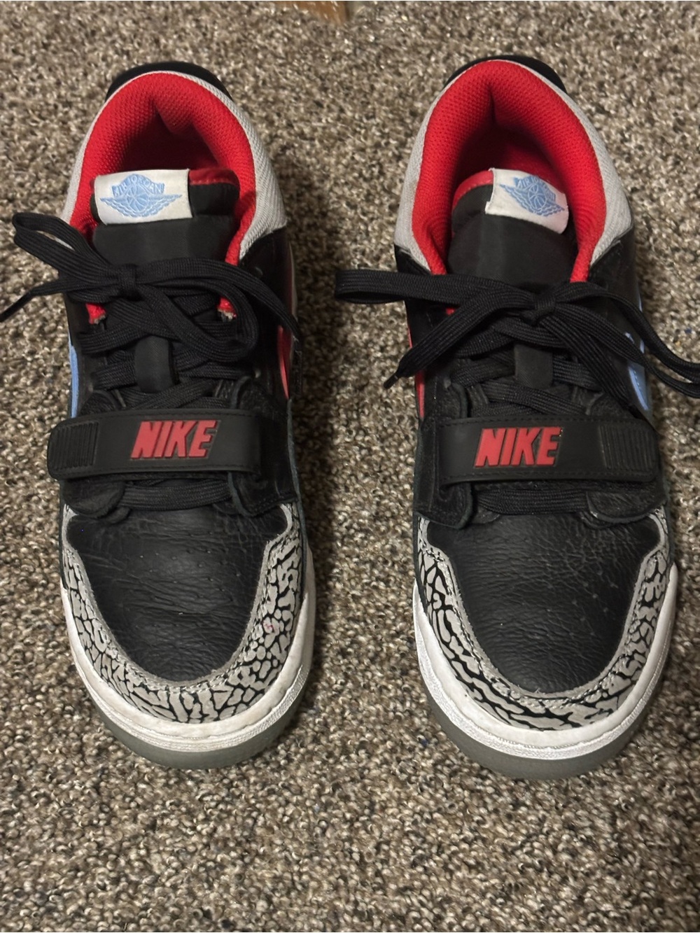 Jordan Kids Black, Red and Gray Elephant-Print Sneakers